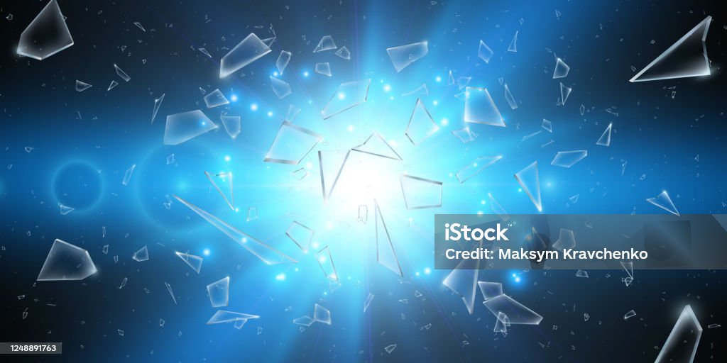 Glass Exploding Vector Shards Of Broken Glass Abstract Explosion Vector Illustration Stock ...