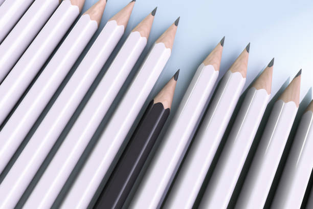 istock Concept on the topic of racial segregation. Different outside and same inside. Pencils are white and black. 1248894558