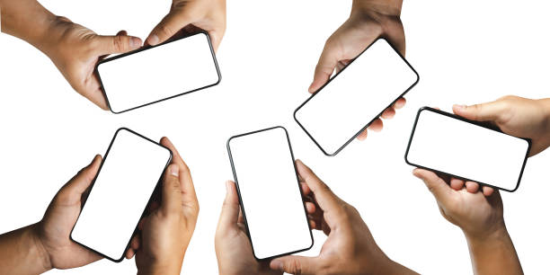 istock New phone Technology smartphone with blank screen and modern frame less design 1248900042