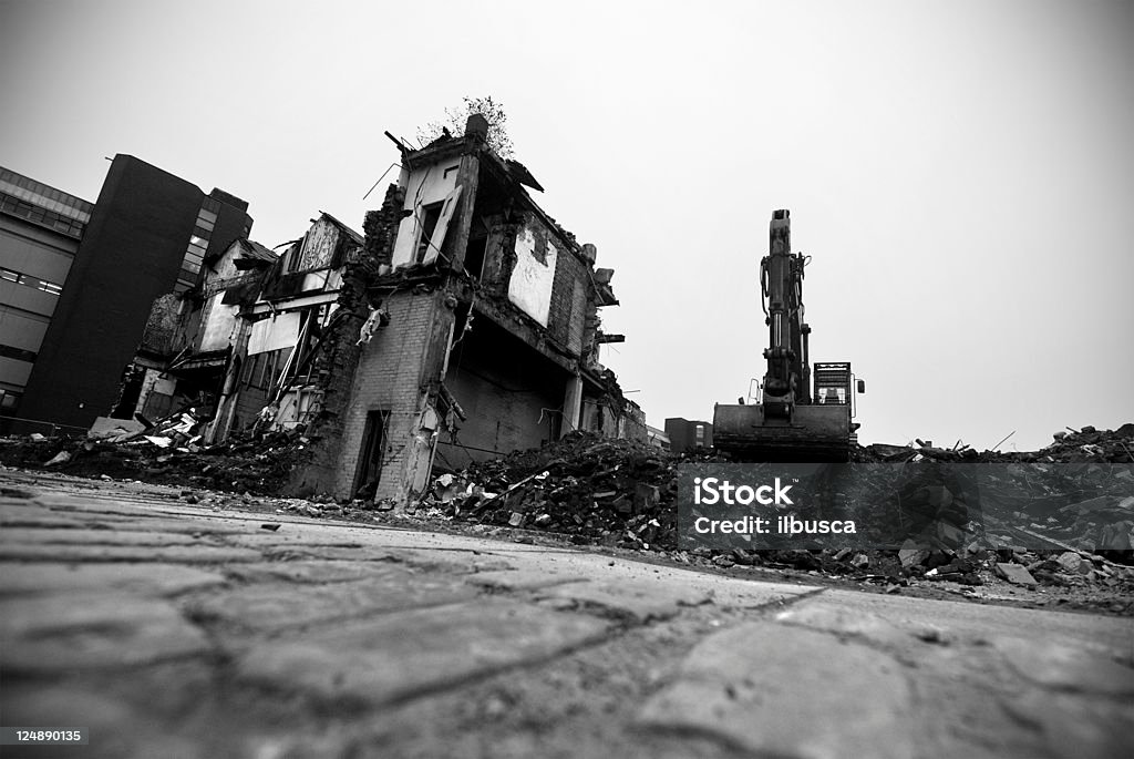 Demolition preto e branco - Royalty-free Arenito castanho-avermelhado Foto de stock