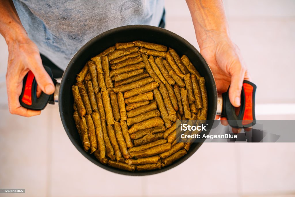 Traditional Stuffed Leaves Meze Stock Photo
