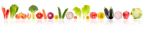 istock Ripe fruits and vegetables in row 1248910264