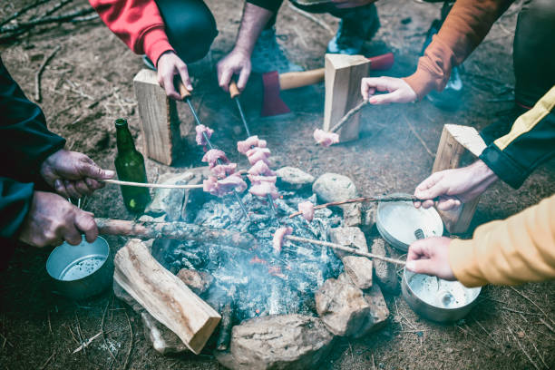 istock Forest Skewer Dinner For Camping Friends 1248931110