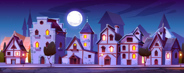 istock Medieval town street with old european buildings 1248931203