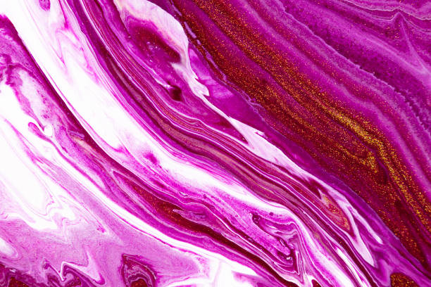 istock Fluid art texture. Abstract background with mixing paint effect. Liquid acrylic picture that flows and splashes. Mixed paints for interior poster. Wine, golden and white overflowing colors. 1248935798