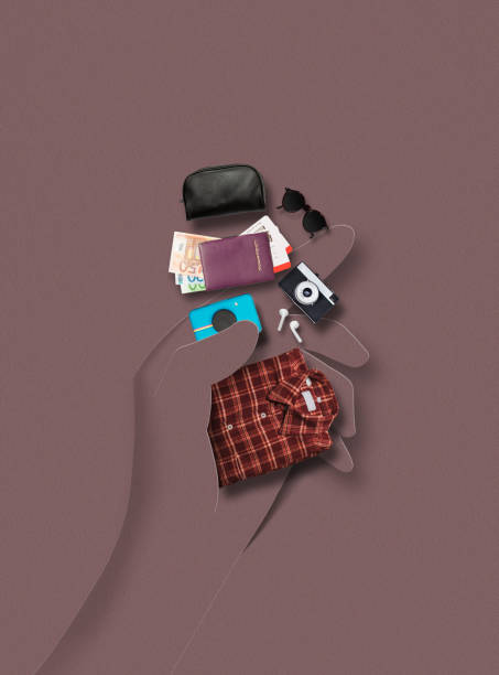 istock Modern design. Contemporary art collage, mockup with paper's cutouts elements. 1248947700