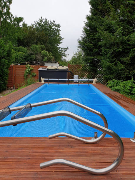 istock Pool cover for winter protection 1248948479