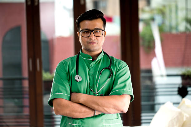 istock Male nurse with stethoscope 1248949659