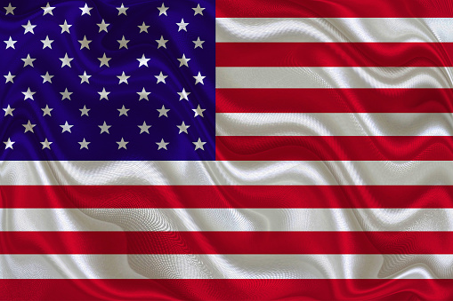 USA flag. American waving flag. Flag of the United States