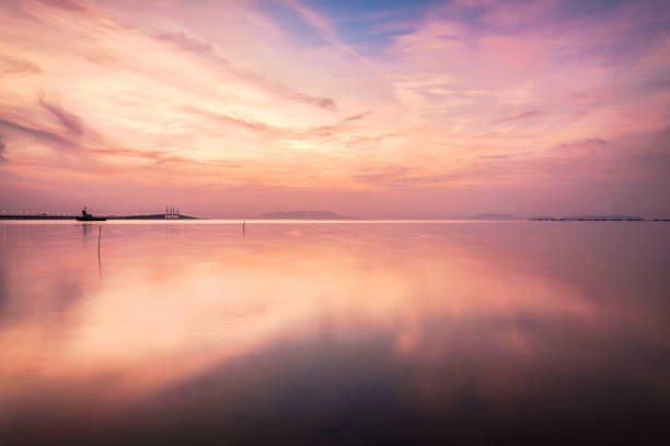 istock Reflection of sunrise for blur background 1248958127