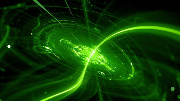 istock Green glowing connected fiber optic cables 1248958889