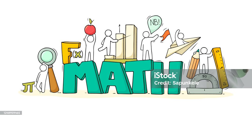 Sketch Of Math Ckass With Working Little People Stock Illustration -  Download Image Now - Mathematical Symbol, Mathematics, Art - iStock