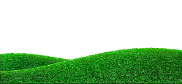 Background green hills vector. Realistic eco natural landscape. Lawn grass and plants