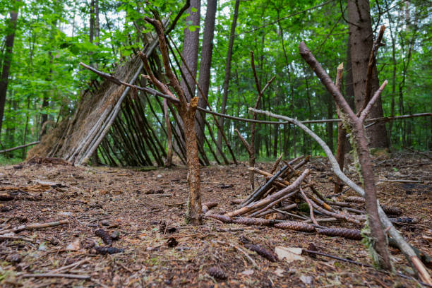 istock Tipi and campfire built by wood 1248960403