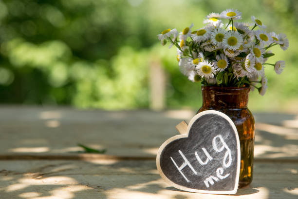 istock Hug me hand drawing phrase on a heart, Share a Hug Day concept 1248966388
