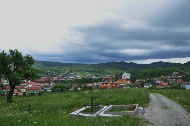istock Romania. Dumitra ,Mettersdorf ,  panoramic countryside from cemetery,2012 1248968953