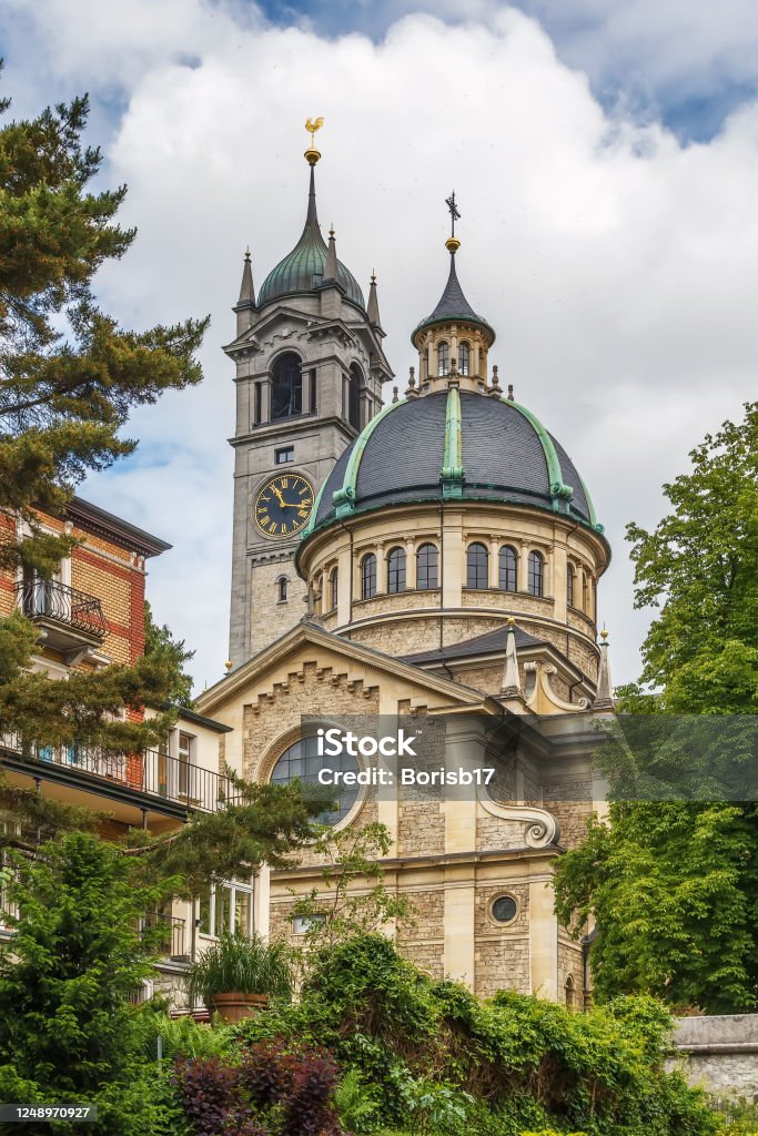 Enge church, Zurich, Switzerland Enge church was built in neo-Renaissance style in 1894 in Zurich, Switzerland Ancient Stock Photo