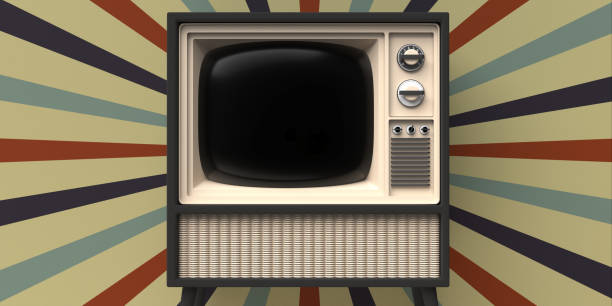 istock Retro old tv on circus vintage wall background. 3d illustration 1248972277