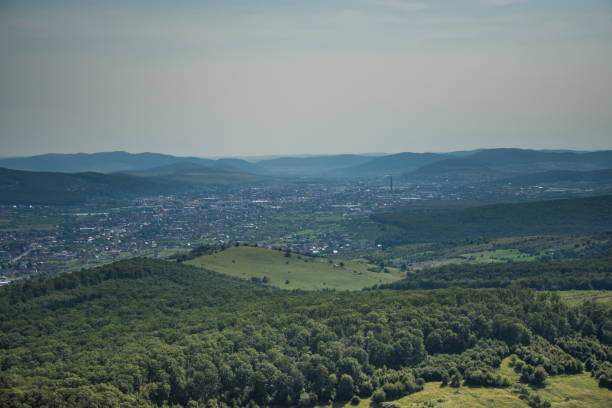 istock ROMANIA ,Bistrita view from the plane,,august 2019 1248972665
