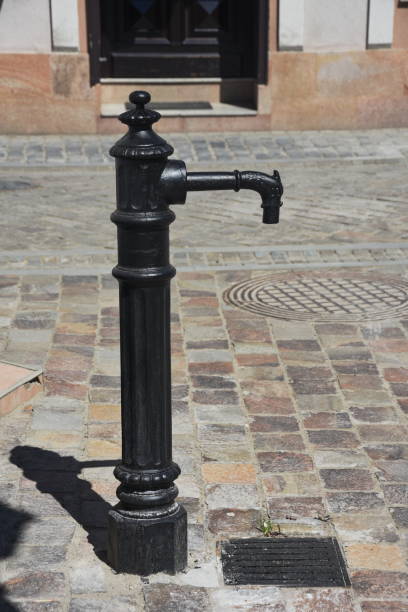 istock Black  Metal water pump  in Bistrita Romania, 1248972987