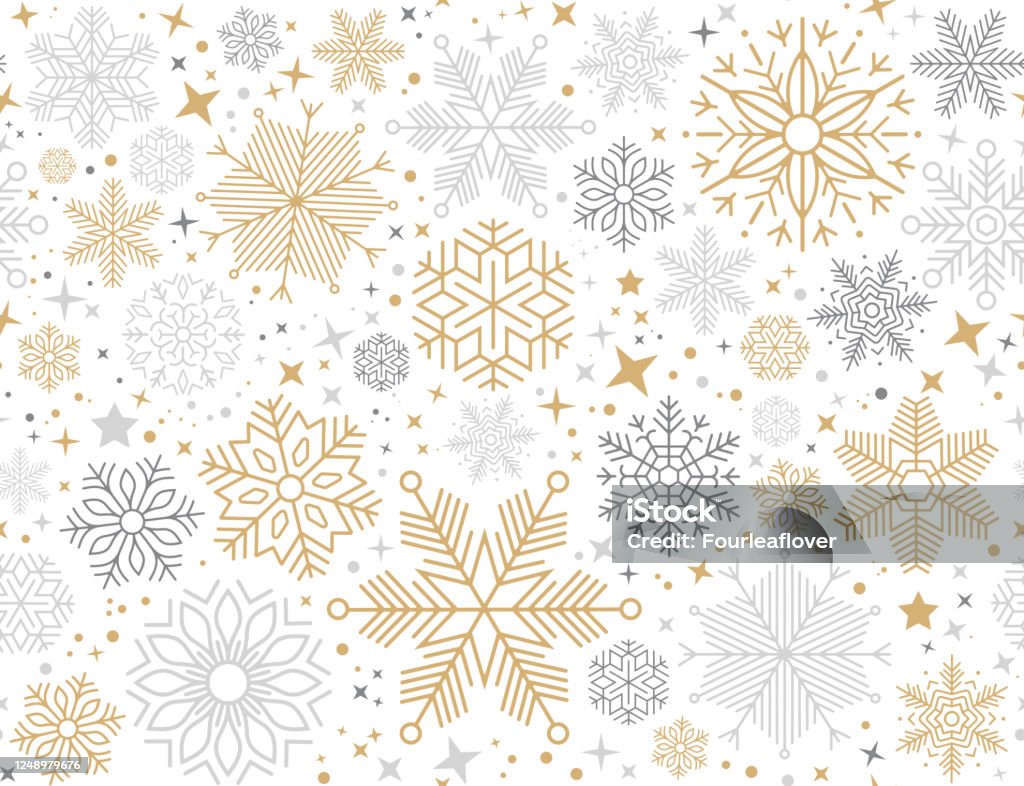 Snowflakes seamless pattern Christmas stock vector