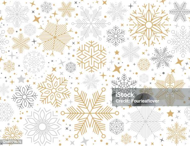 Snowflakes Seamless Pattern Stock Illustration - Download Image Now - Christmas, Snowflake Shape, Pattern