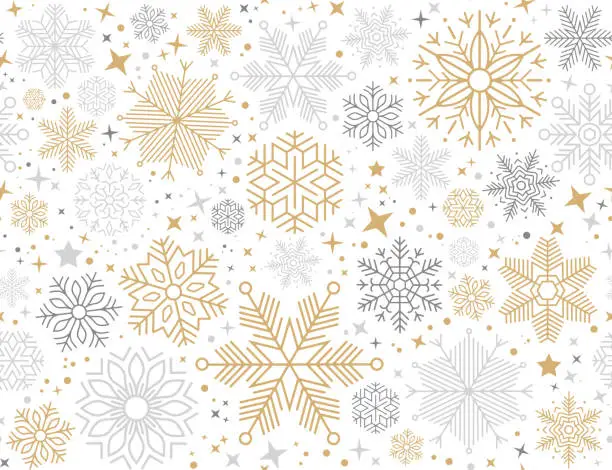 Vector illustration of Snowflakes seamless pattern