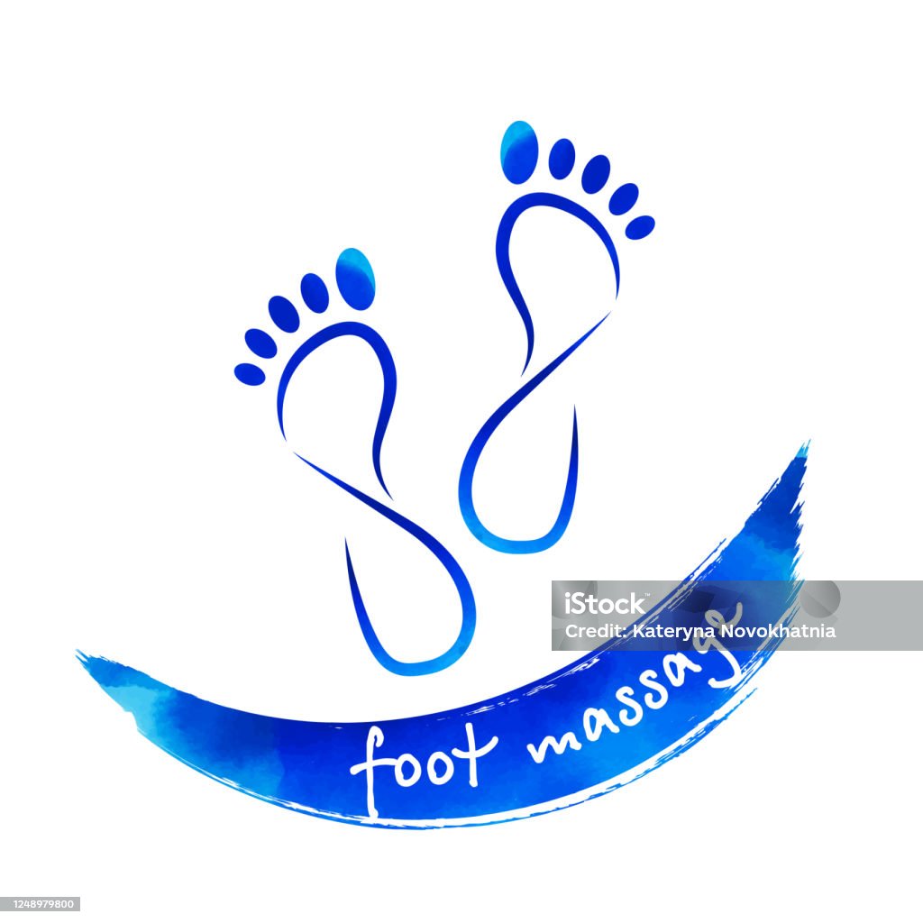 Khái Niệm Massage Chân Hình Bóng Của Bàn Chân Trên Brush Stroke ...