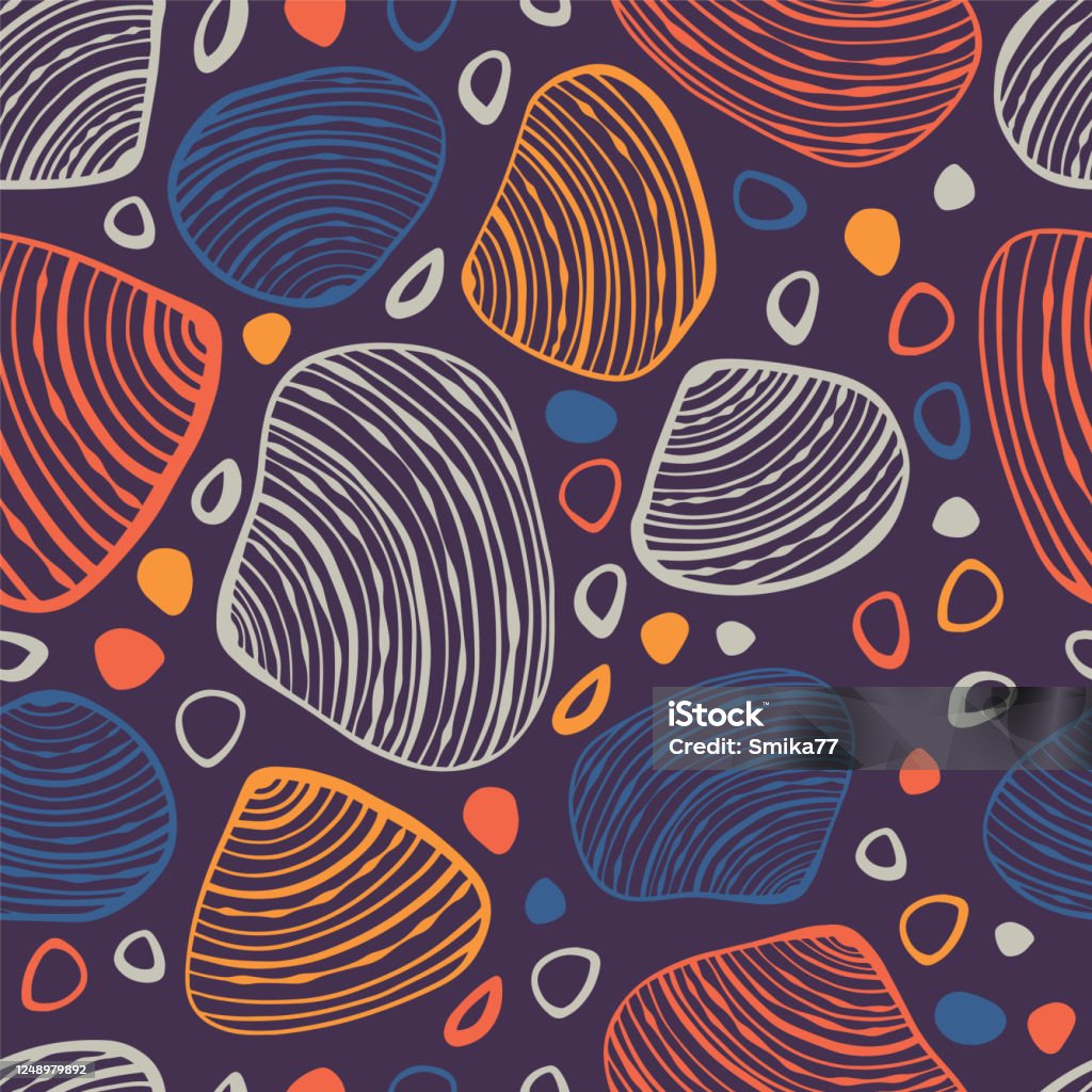 Shell Marine Pattern Marine Seamless Pattern With Shells Stock Illustration - Download Image ...