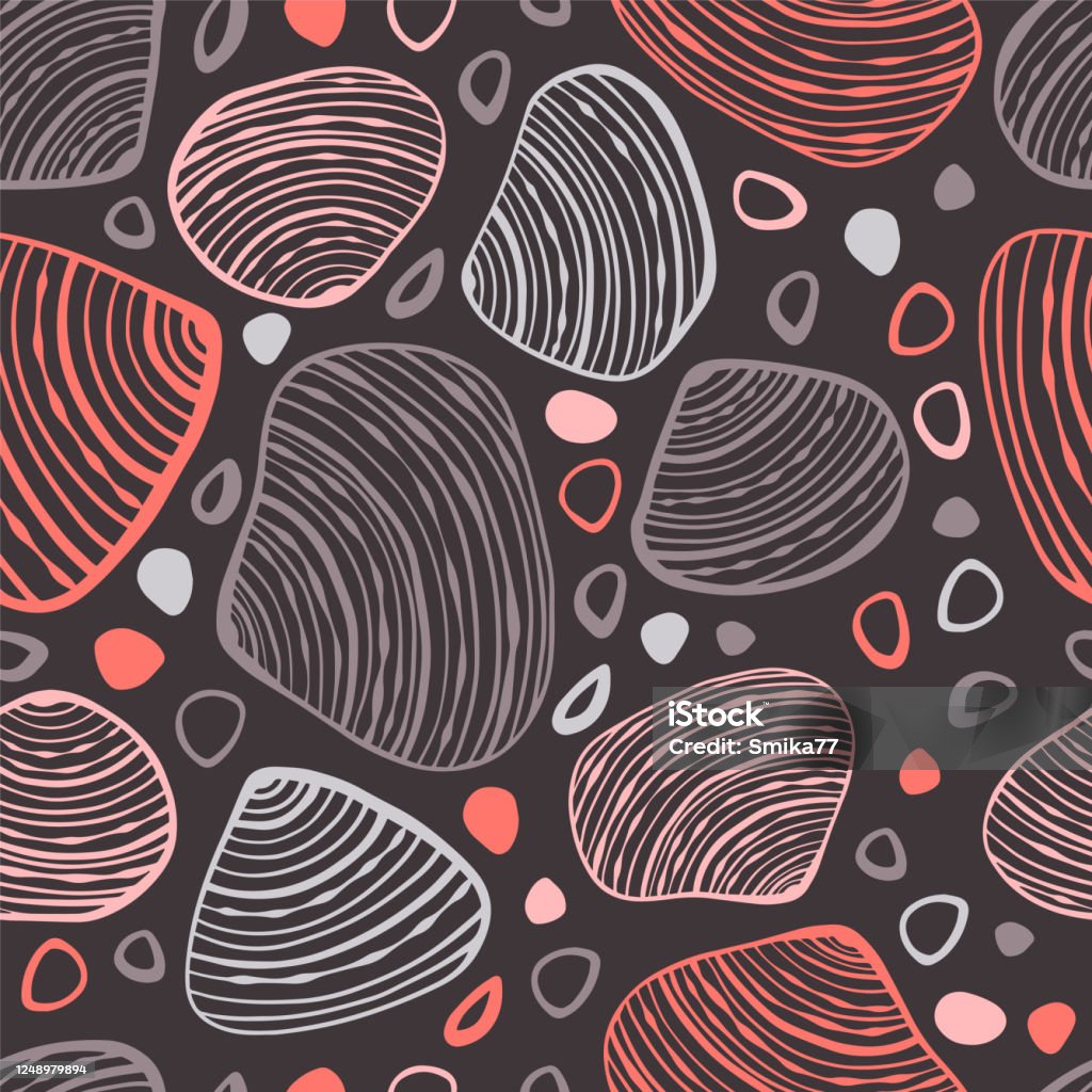Shell Marine Pattern Marine Seamless Pattern With Shells Stock Illustration - Download Image ...
