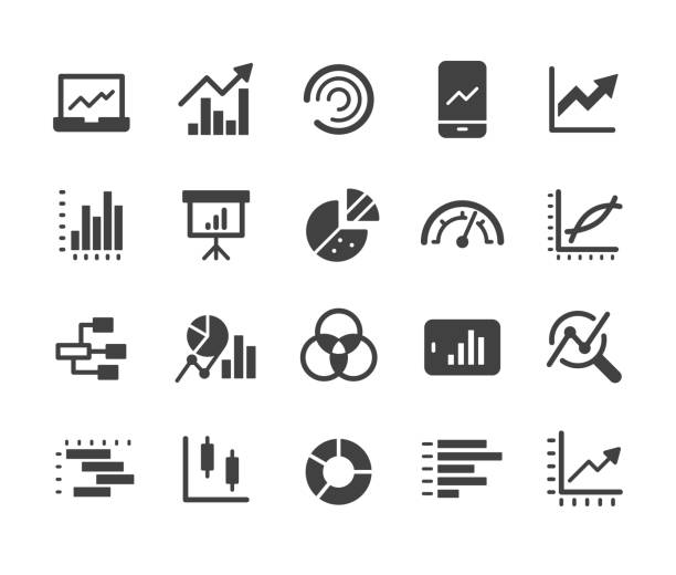 illustrations, cliparts, dessins animés et icônes de graphiques icônes - série classique - business stock market stock market data instrument of measurement