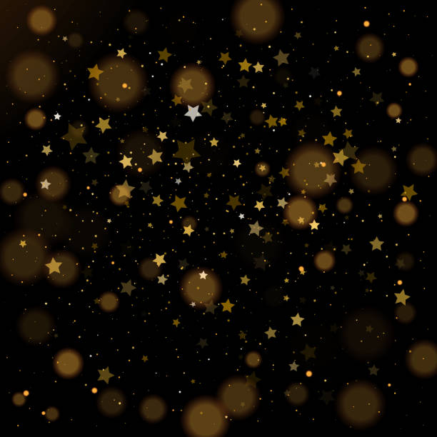 istock Gold bokeh, shiny glittering golden and silver stars confetti 1248983037