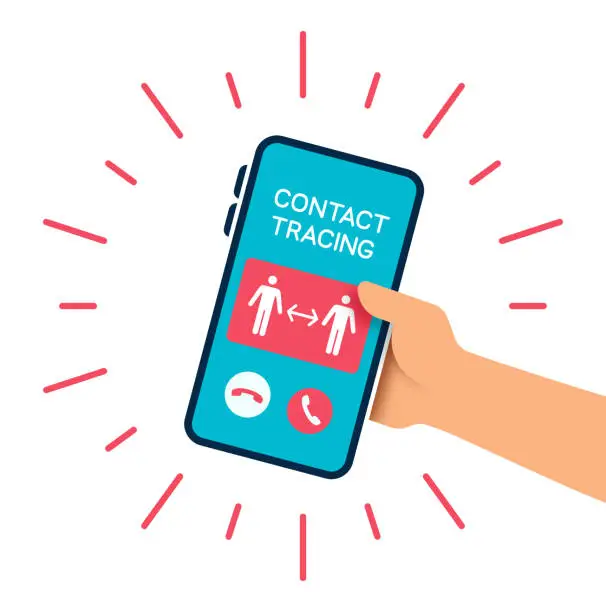 Vector illustration of Contact Tracing Telephone Call