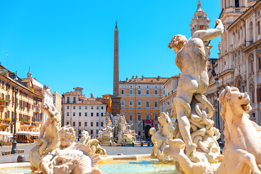 Navona Square in Rome city center\nDowntown district Old Town