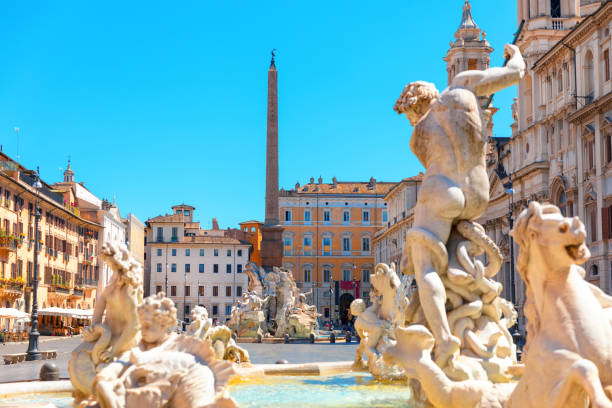 Navona Square in Rome Navona Square in Rome city center
Downtown district Old Town fontana del moro stock pictures, royalty-free photos & images