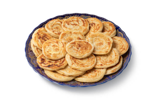 istock Fresh baked meloui, Moroccan pancakes 1248986105