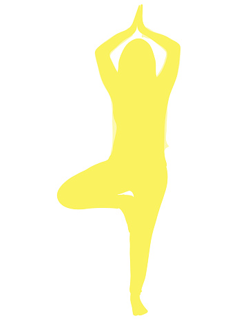 Yellow Vector of a women in vrkasana pose of yoga