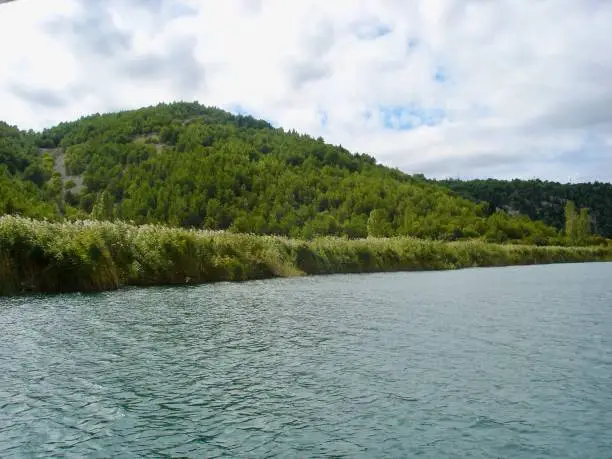 Visovac Lake in the region of Dalmatia in Croatia
