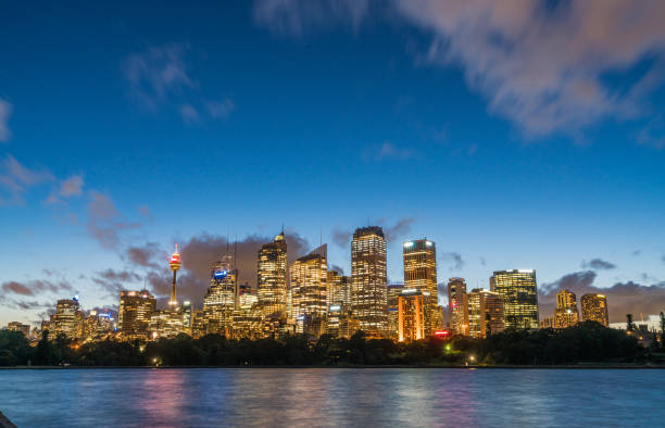 istock Beautiful Sydney downtown skyline at night, NSW, Australia 1248992433