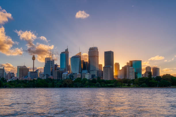 istock Beautiful Sydney downtown skyline during sunset, NSW, Australia 1248993349