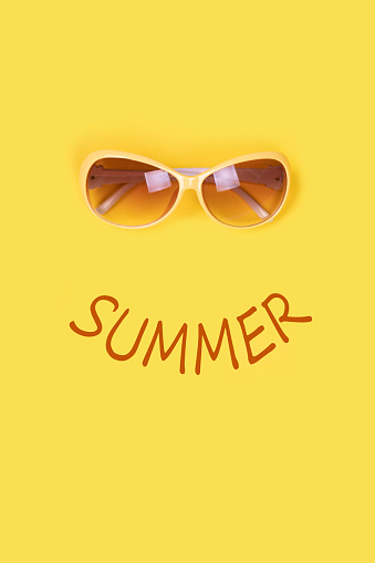 Face made of Sunglasses and text ,,  Summer \