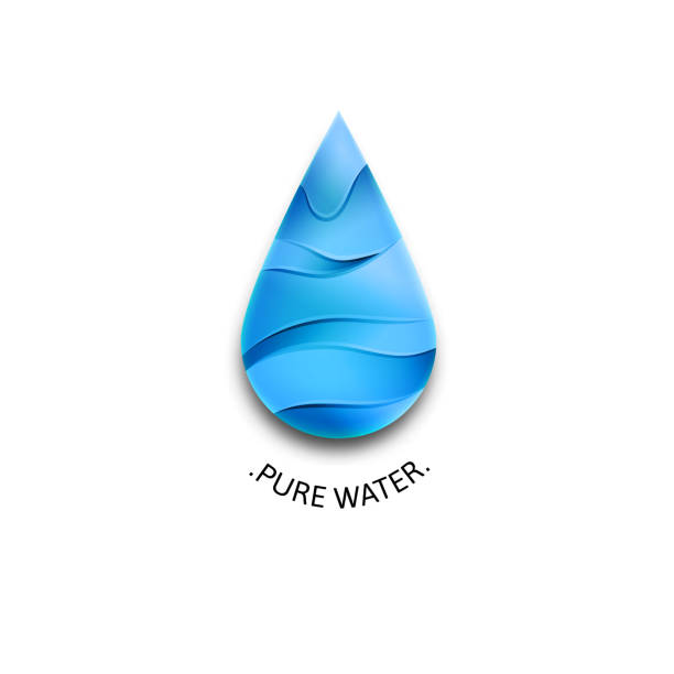 波と青い水のドロップアイコン。テンプレート ベクトル シンボルデザイン。純水イラストコンセプト - 1477点のイラスト素材／クリップアート素材／マンガ素材／アイコン素材