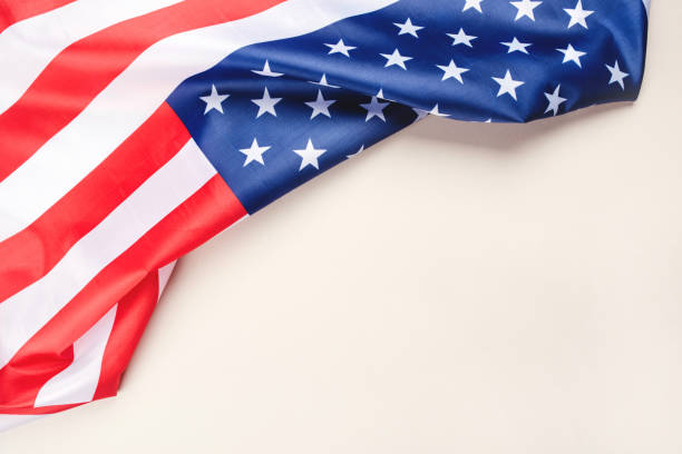 istock American flag on a gray background. 1249000175