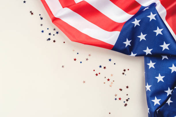 istock American flag on a gray background. 1249000409