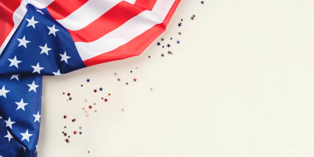 istock American flag on a gray background. 1249000410