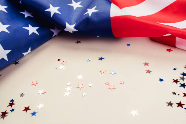 istock American flag on a gray background. 1249000435