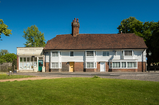 The Old Bakehouse circa 1500 and Parish Council Office at the Moor in the ancient village of Hawkhurst, Kent, UK