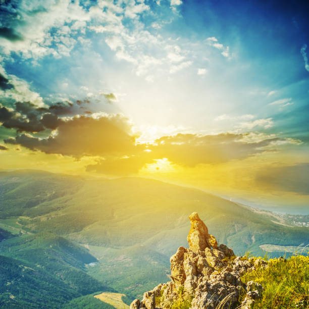 istock mount peak above a slope at the sunset 1249005228