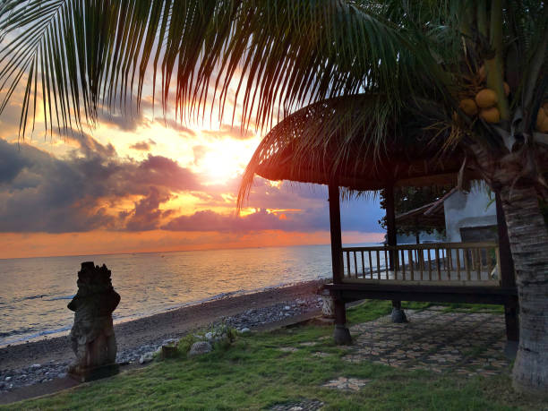istock Bali. Amed. Sunrise over the black sand beach. 1249005497
