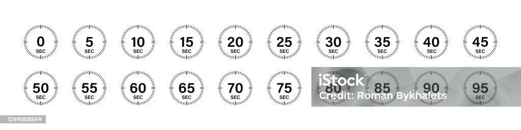 Timer Chronometer Countdown Set Vector Isolated Collection Digital ...